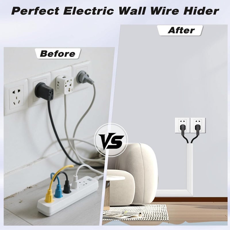 Conwang 78" Silicone Cord Hider for Wall Mount TV,Large Self-Adhesive Cable Hider for 2-3 Cords,Cable Management Under Desk,Cord Organizer,Cable Raceway Home & Office Trim,Cord Concealer Channel,White - Image 5